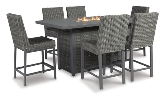 Palazzo Outdoor Fire Pit Table and 4 Chairs Signature Design by Ashley®