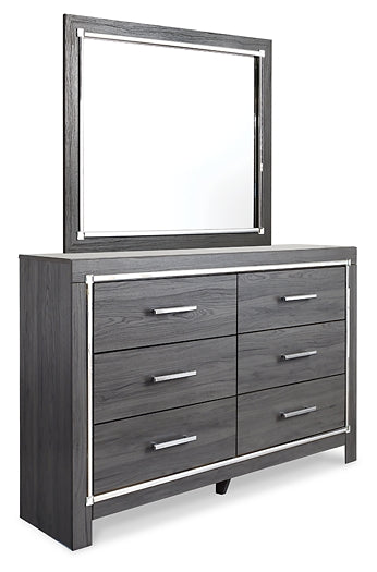 Lodanna Queen Panel Bed with 2 Storage Drawers with Mirrored Dresser and Nightstand Signature Design by Ashley®