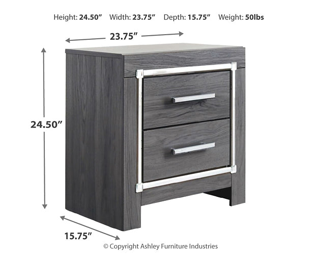 Lodanna Queen Panel Bed with 2 Storage Drawers with Mirrored Dresser and Nightstand Signature Design by Ashley®