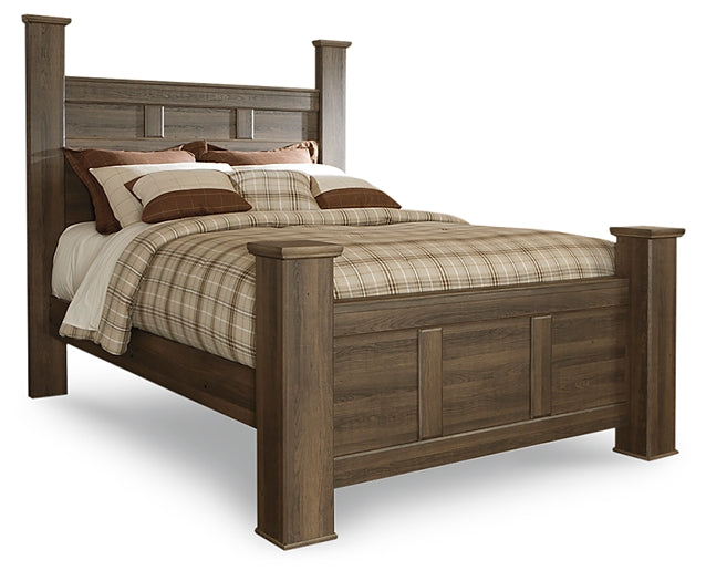 Juararo Queen Poster Headboard with Mirrored Dresser and Nightstand Signature Design by Ashley®