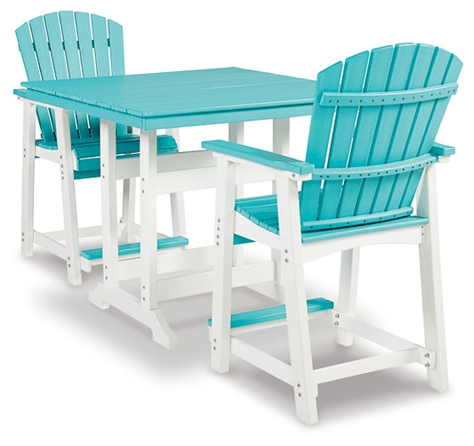 Eisely Outdoor Counter Height Dining Table and 2 Barstools Signature Design by Ashley®