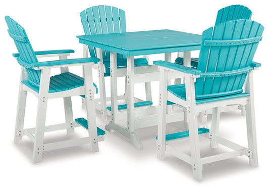 Eisely Outdoor Counter Height Dining Table and 4 Barstools Signature Design by Ashley®