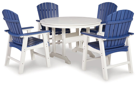 Crescent Luxe Outdoor Dining Table and 4 Chairs Signature Design by Ashley®
