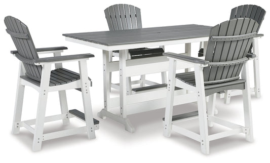 Transville Outdoor Counter Height Dining Table and 4 Barstools Signature Design by Ashley®