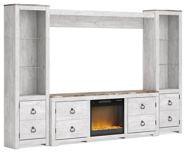 Willowton 4-Piece Entertainment Center with Electric Fireplace Signature Design by Ashley®