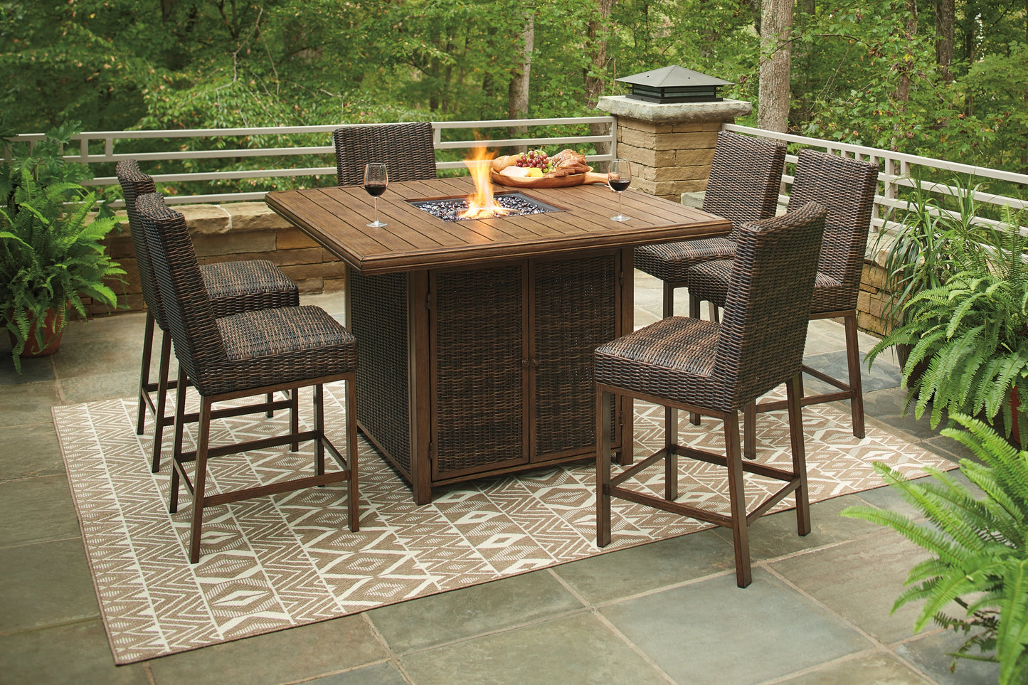 Paradise Trail Outdoor Dining Table and 6 Chairs Signature Design by Ashley®
