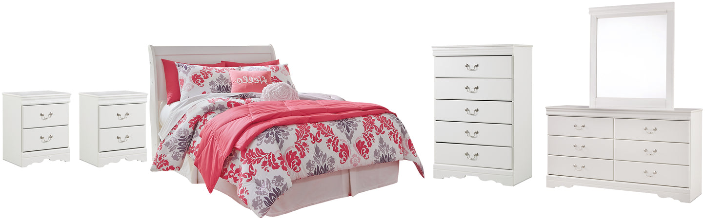 Anarasia Full Sleigh Headboard with Mirrored Dresser, Chest and 2 Nightstands Signature Design by Ashley®