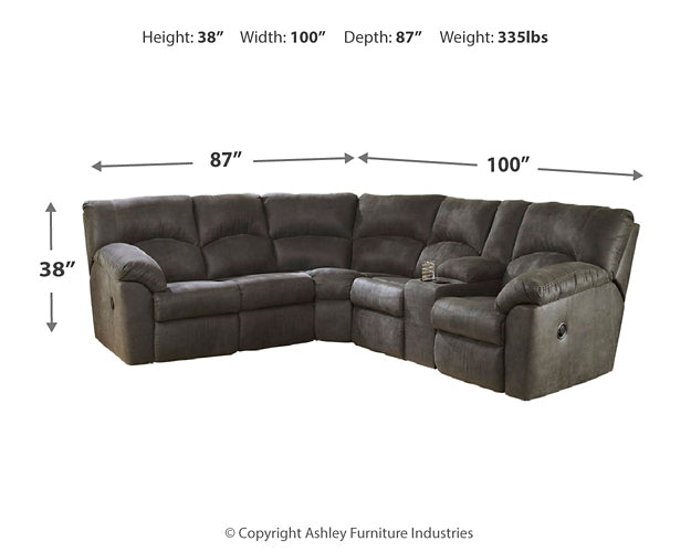 Tambo 2-Piece Sectional with Recliner Signature Design by Ashley®