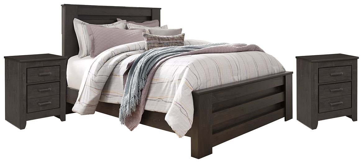 Brinxton Queen Panel Bed with 2 Nightstands Signature Design by Ashley®