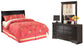 Huey Vineyard Full Sleigh Headboard with Mirrored Dresser Signature Design by Ashley®