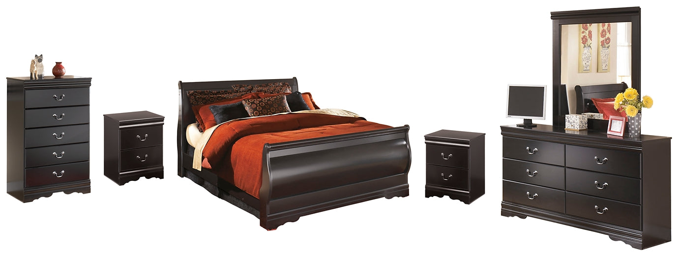 Huey Vineyard Queen Sleigh Bed with Mirrored Dresser, Chest and 2 Nightstands Signature Design by Ashley®