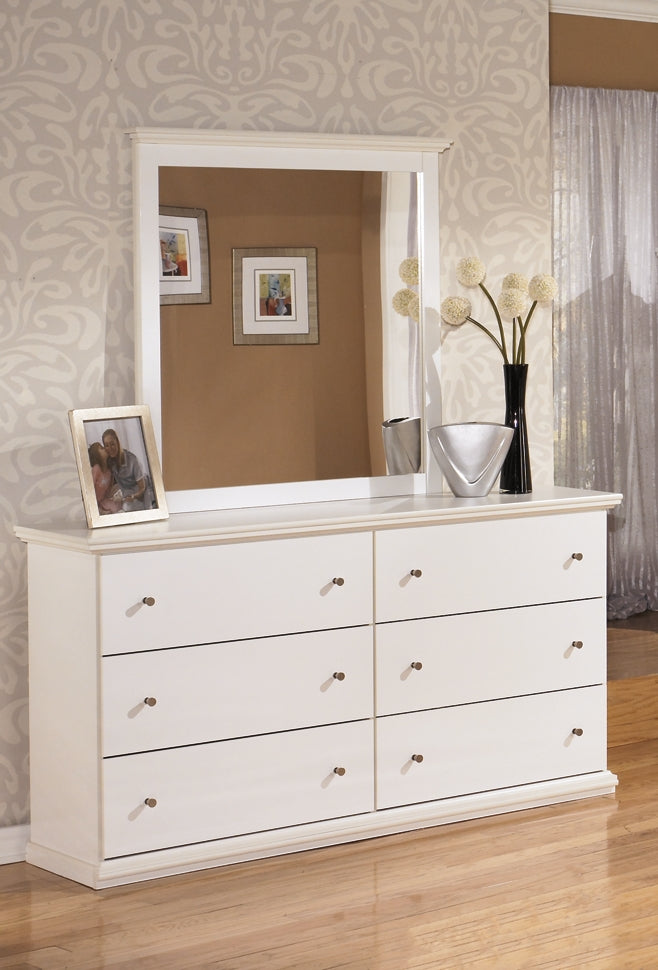 Bostwick Shoals Queen/Full Panel Headboard with Mirrored Dresser and 2 Nightstands Signature Design by Ashley®