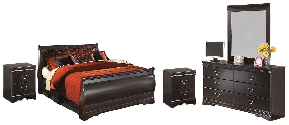 Huey Vineyard Twin Sleigh Bed with Mirrored Dresser and 2 Nightstands Signature Design by Ashley®