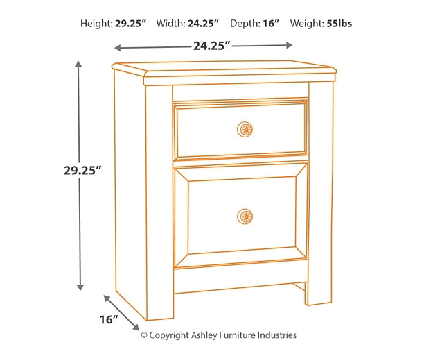 Paxberry Twin Panel Bed with Nightstand Signature Design by Ashley®