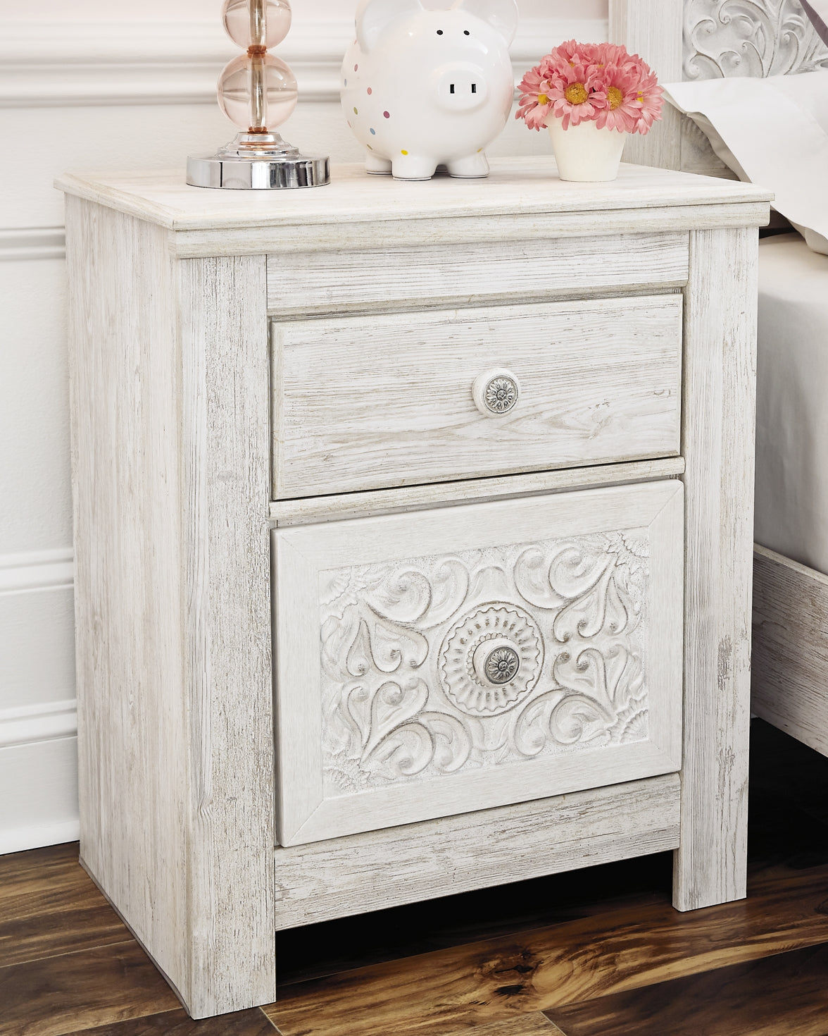 Paxberry Twin Panel Bed with Nightstand Signature Design by Ashley®