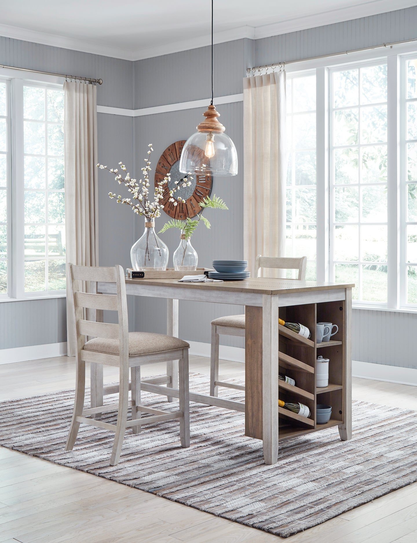 Skempton Counter Height Dining Table and 2 Barstools Signature Design by Ashley®