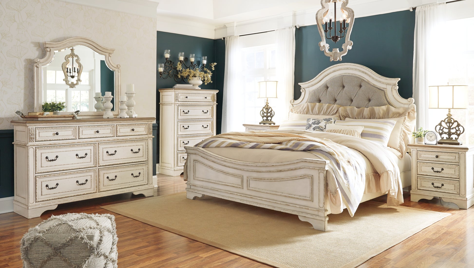 Realyn Queen Upholstered Panel Bed with Dresser Signature Design by Ashley®