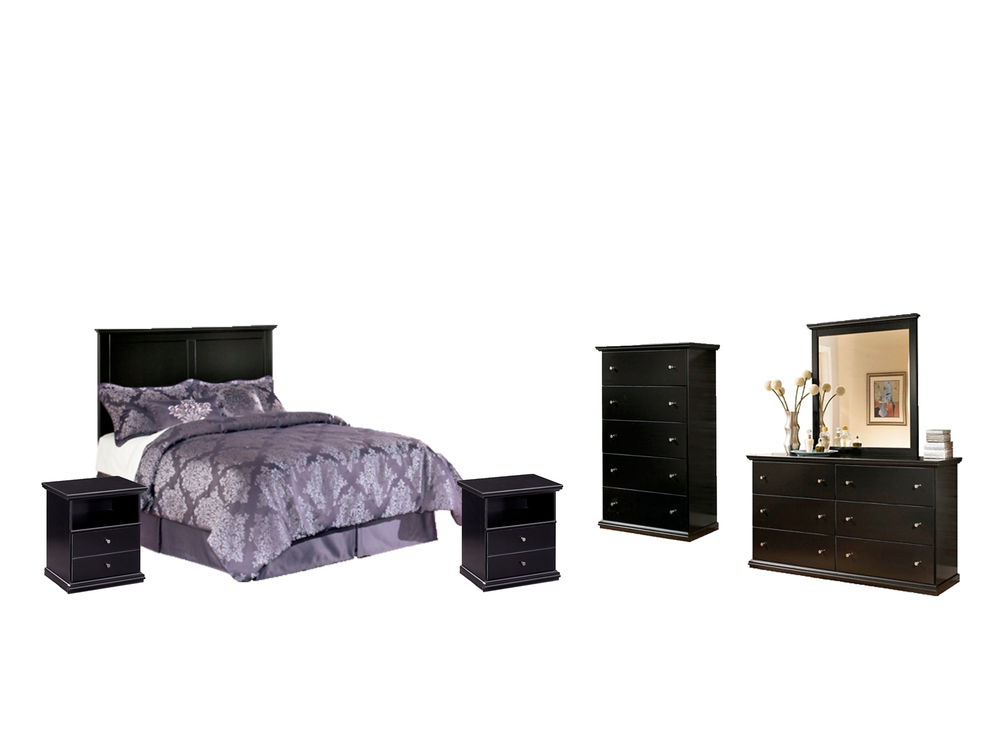 Maribel Full Panel Headboard with Mirrored Dresser, Chest and 2 Nightstands Signature Design by Ashley®
