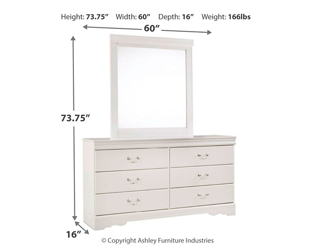 Anarasia Full Sleigh Bed with Mirrored Dresser Signature Design by Ashley®
