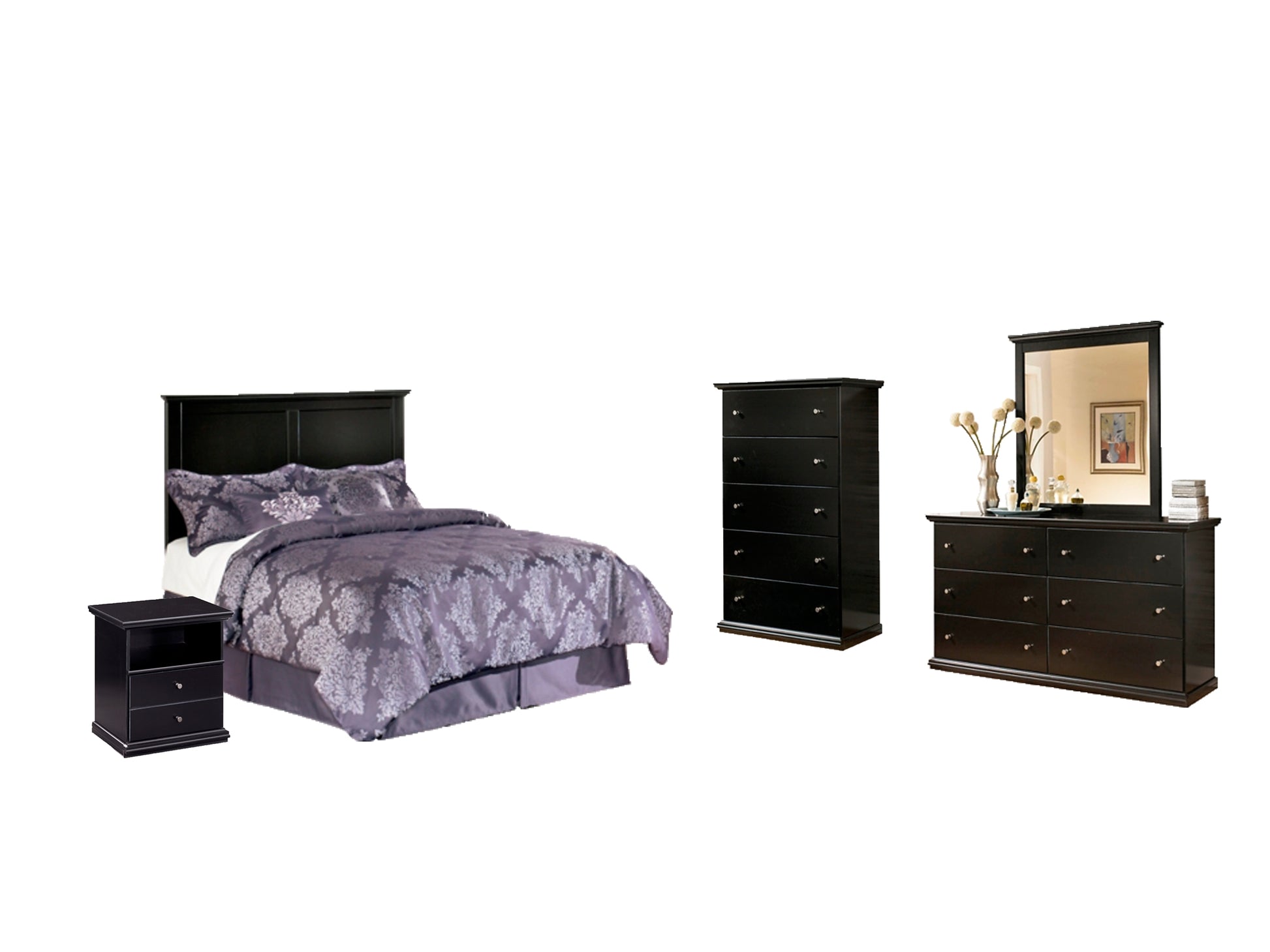 Maribel Full Panel Headboard with Mirrored Dresser, Chest and Nightstand Signature Design by Ashley®