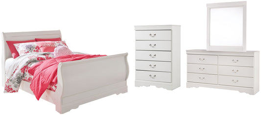 Anarasia Full Sleigh Bed with Mirrored Dresser and Chest Signature Design by Ashley®