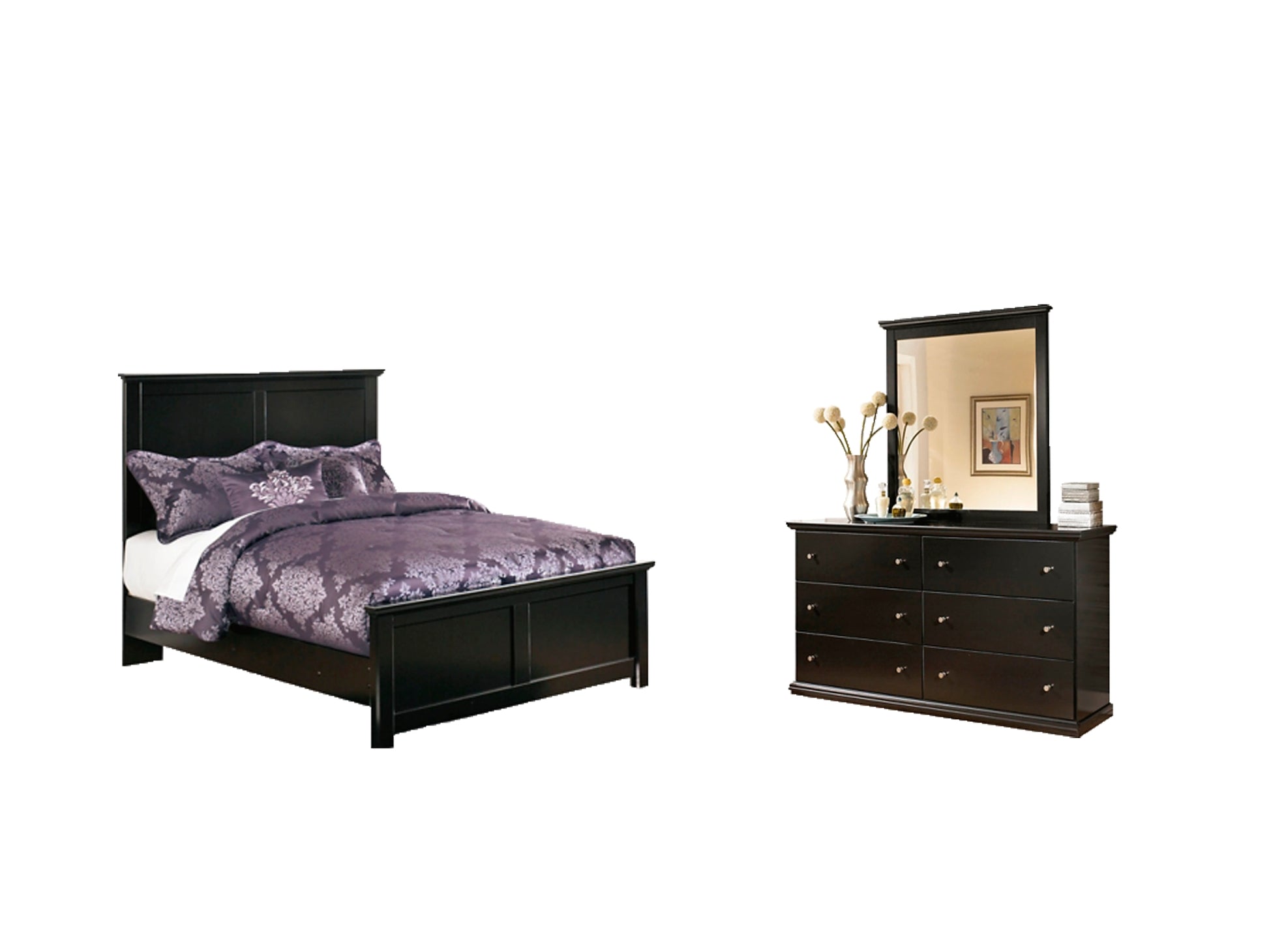 Maribel Queen Panel Bed with Mirrored Dresser Signature Design by Ashley®