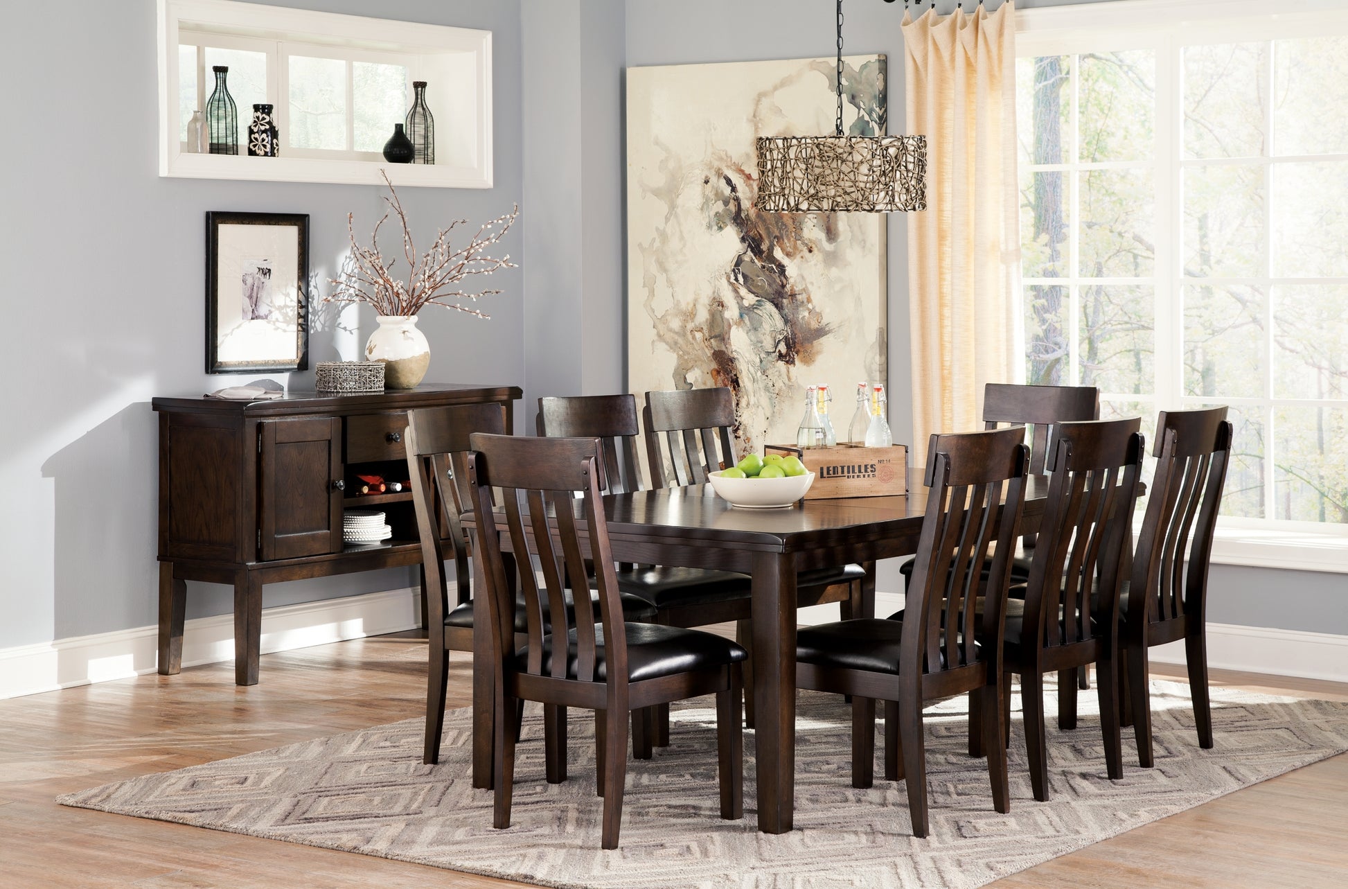 Haddigan Dining Table and 8 Chairs with Storage Signature Design by Ashley®