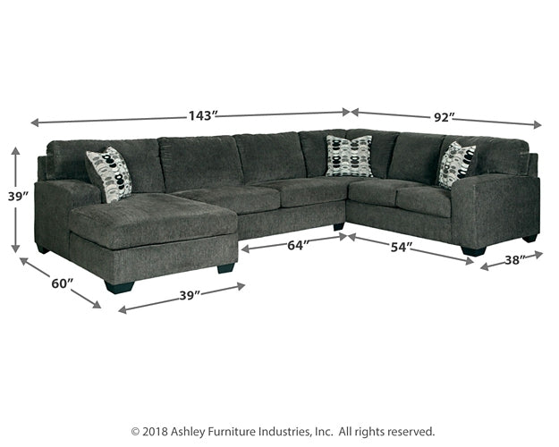Ballinasloe 3-Piece Sectional with Ottoman Signature Design by Ashley®