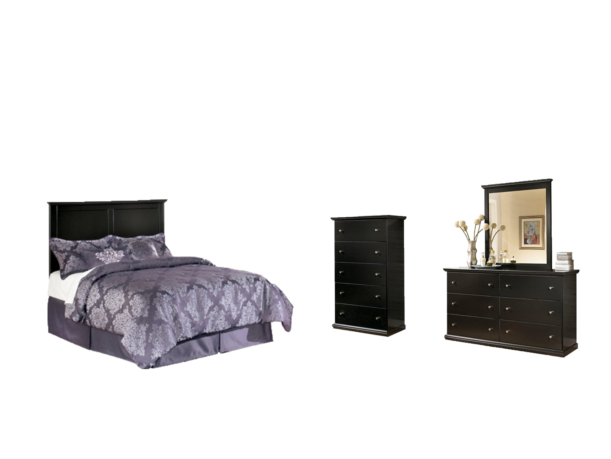 Maribel Full Panel Headboard with Mirrored Dresser and Chest Signature Design by Ashley®