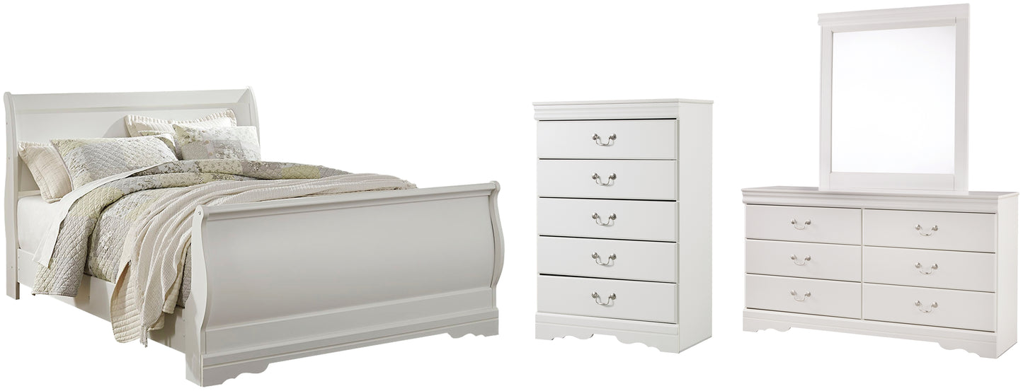 Anarasia Queen Sleigh Bed with Mirrored Dresser and Chest Signature Design by Ashley®