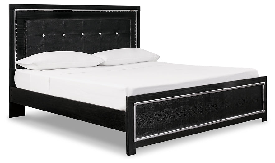 Kaydell King Upholstered Panel Bed with Mirrored Dresser Signature Design by Ashley®