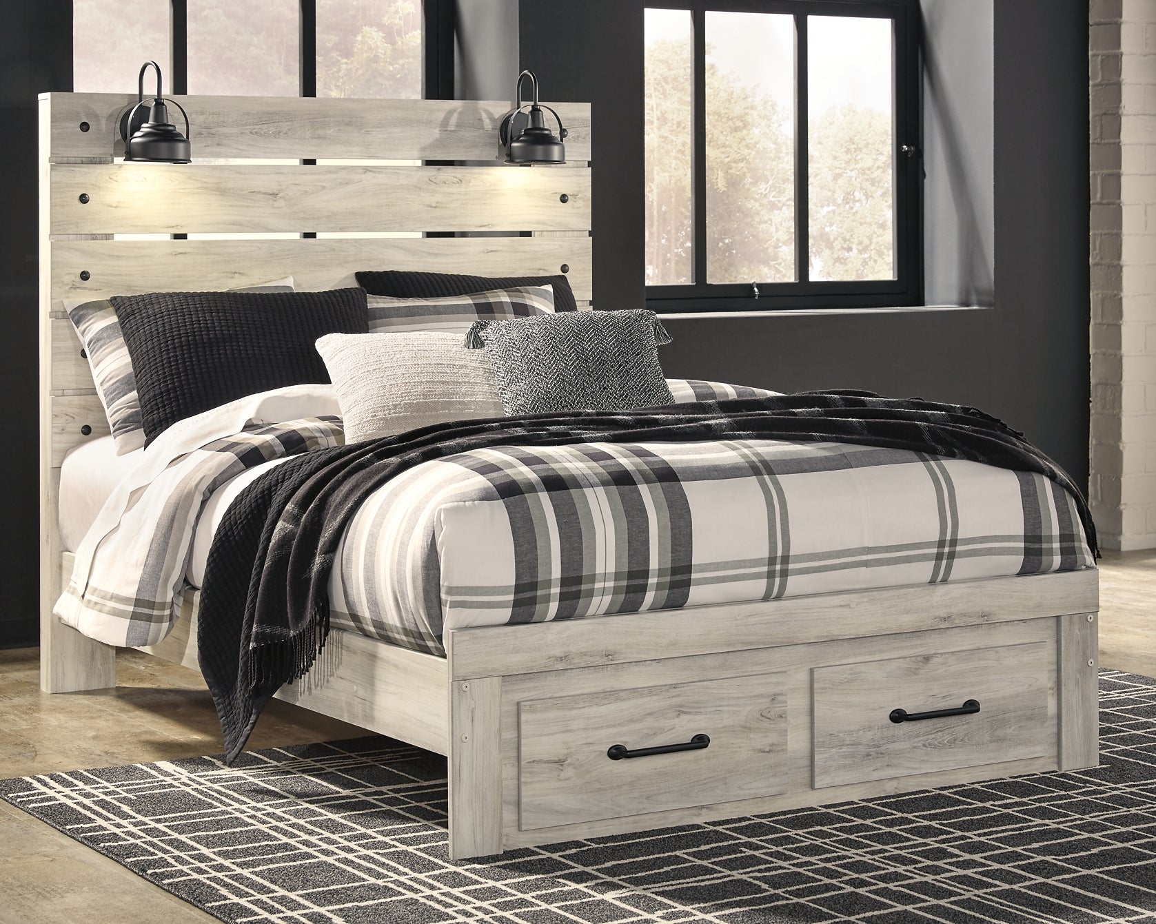 Cambeck Queen Panel Bed with 2 Storage Drawers with Mirrored Dresser and 2 Nightstands Signature Design by Ashley®