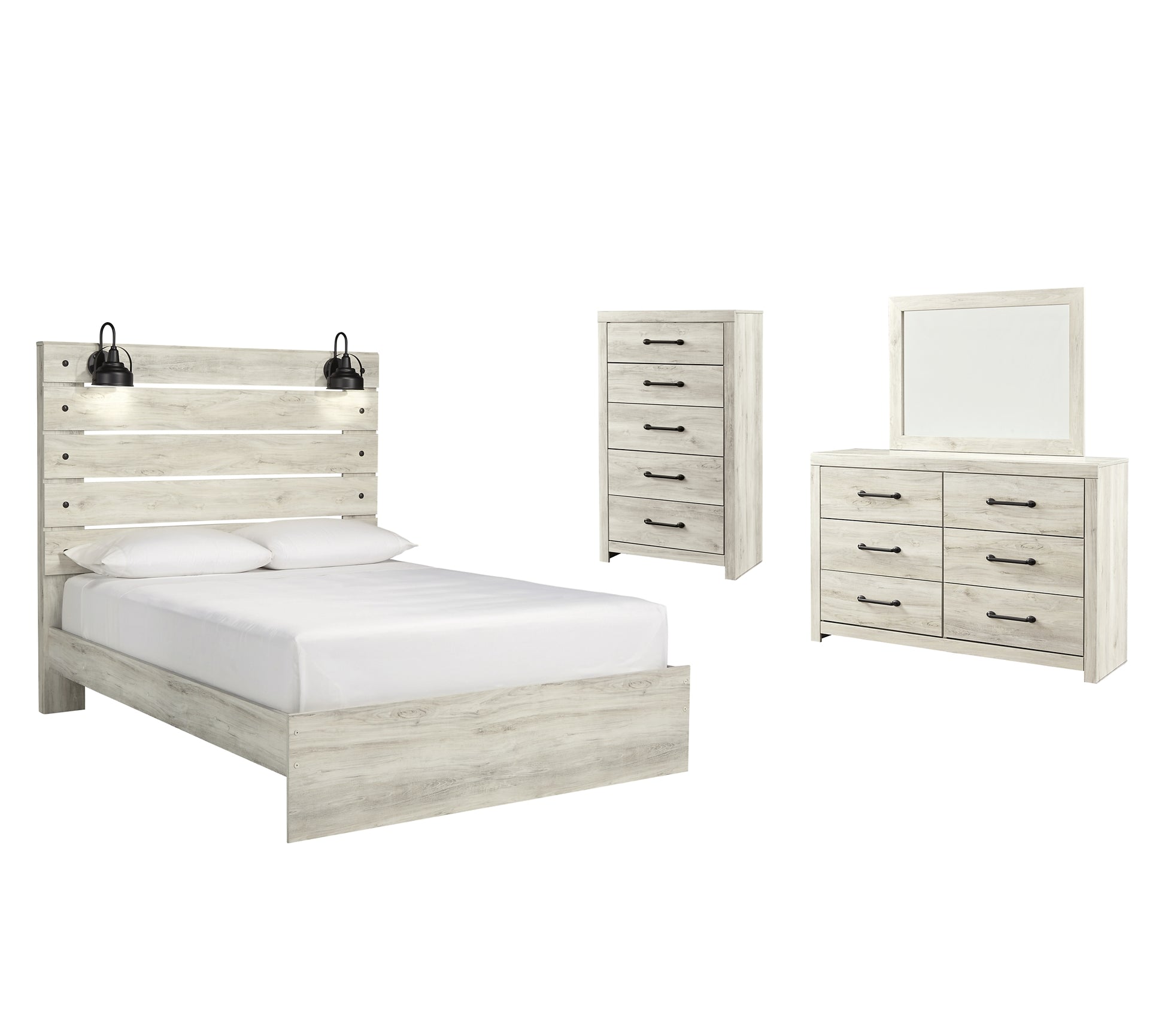 Cambeck Queen Panel Bed with Mirrored Dresser and Chest Signature Design by Ashley®