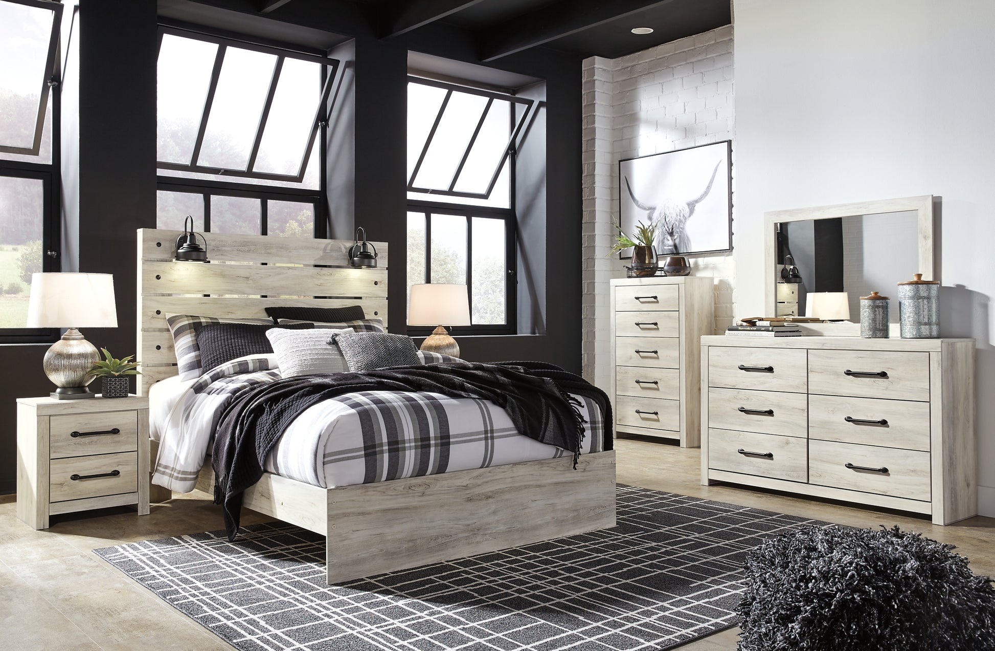 Cambeck Queen Panel Bed with Mirrored Dresser, Chest and 2 Nightstands Signature Design by Ashley®