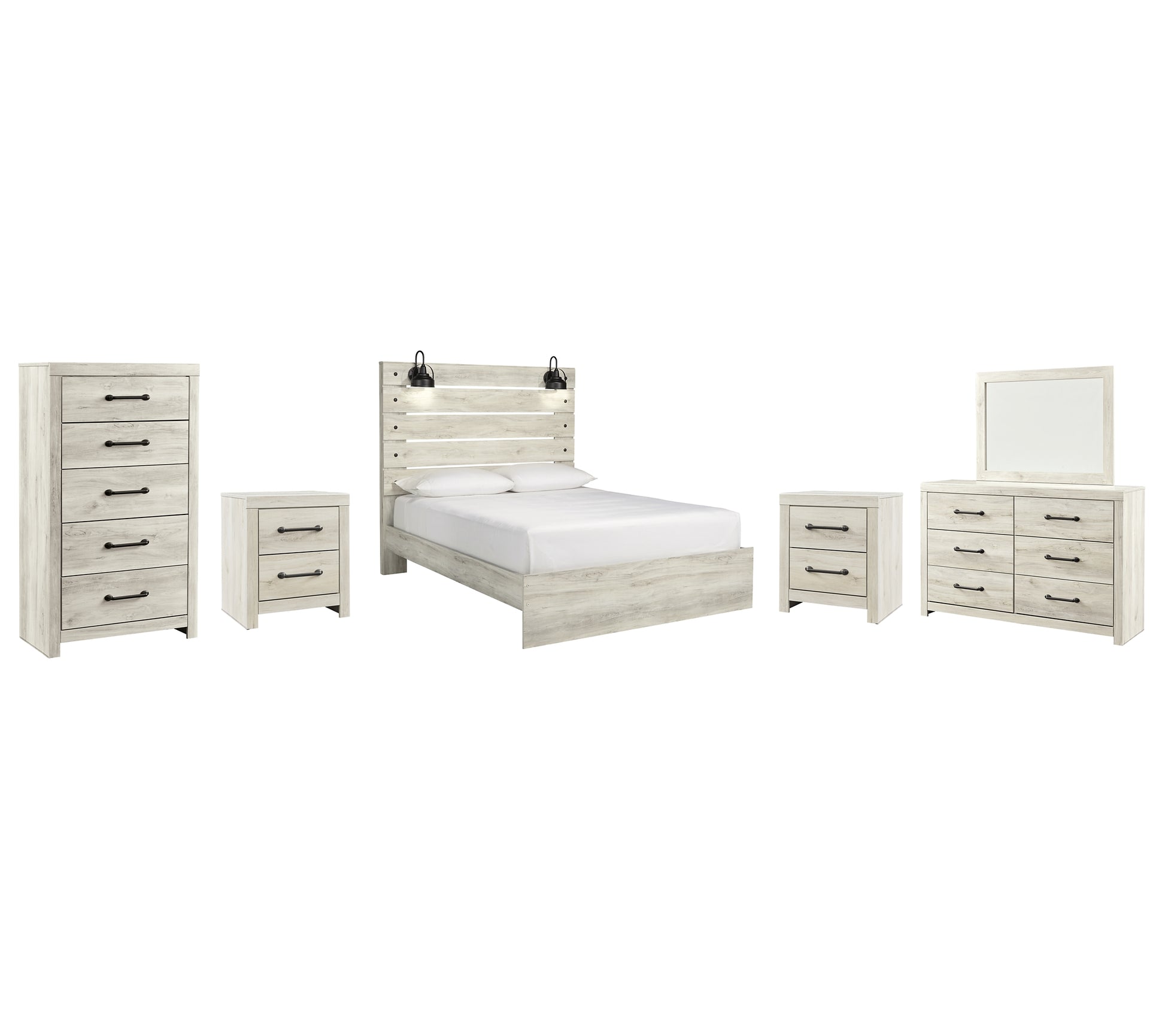 Cambeck Queen Panel Bed with Mirrored Dresser, Chest and 2 Nightstands Signature Design by Ashley®