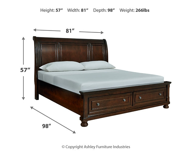 Porter  Sleigh Bed With Mirrored Dresser Millennium® by Ashley