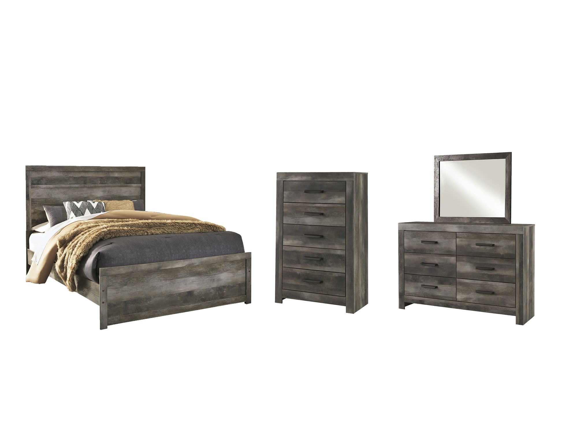 Wynnlow Queen Panel Bed with Mirrored Dresser and Chest Signature Design by Ashley®