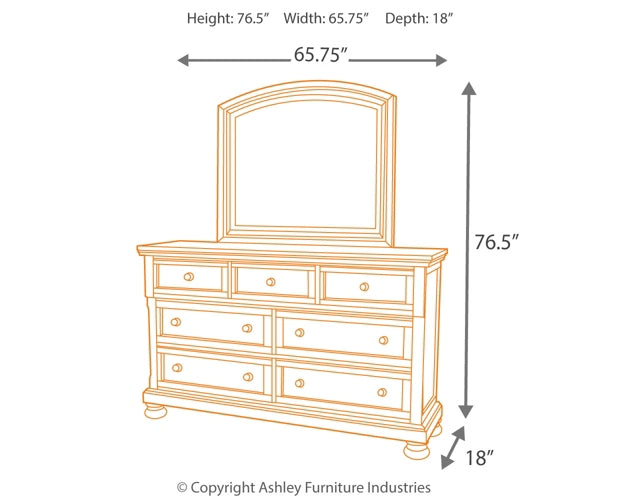 Porter  Sleigh Bed With Mirrored Dresser Millennium® by Ashley