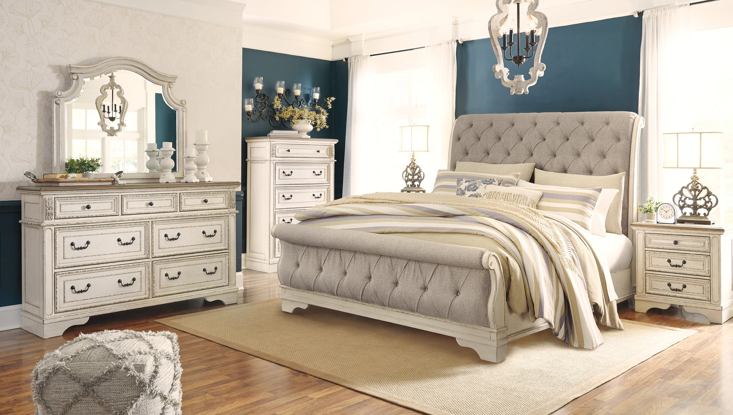 Realyn King Sleigh Bed with Mirrored Dresser, Chest and 2 Nightstands Signature Design by Ashley®