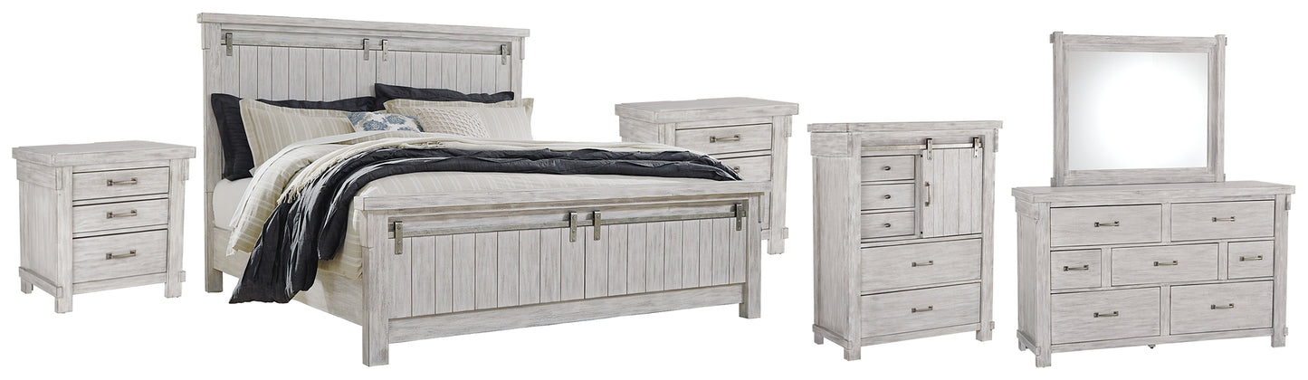 Brashland Queen Panel Bed with Mirrored Dresser, Chest and 2 Nightstands Signature Design by Ashley®