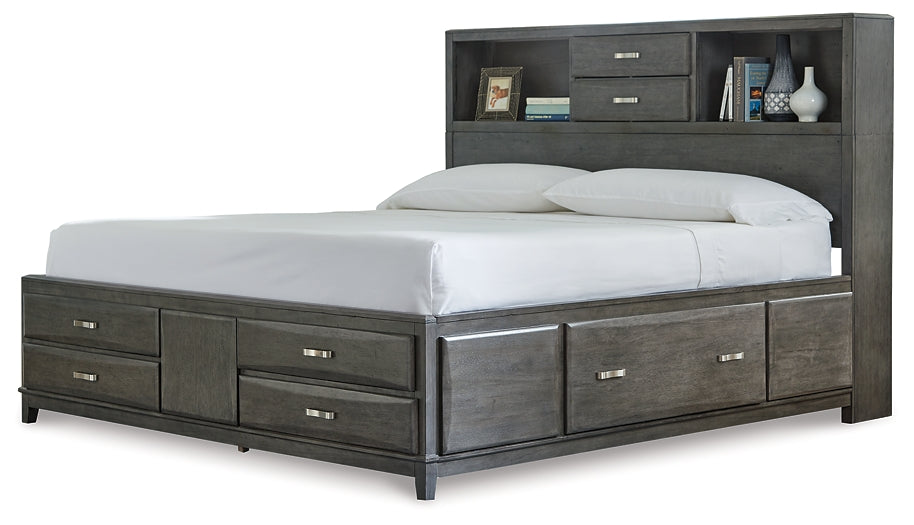 Caitbrook Queen Storage Bed with 8 Storage Drawers with Mirrored Dresser and Chest Signature Design by Ashley®