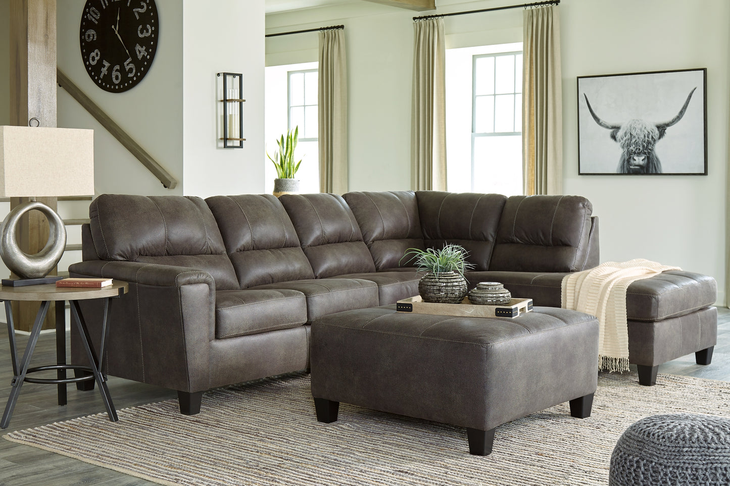 Navi 2-Piece Sectional with Ottoman Signature Design by Ashley®