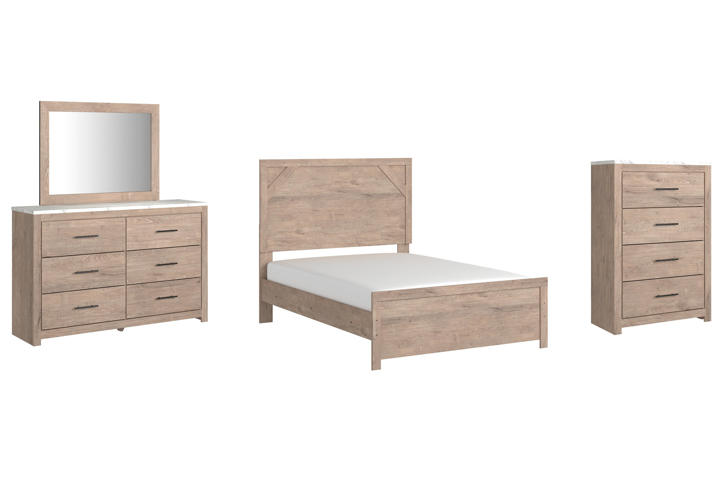 Senniberg Full Panel Bed with Mirrored Dresser and Chest Signature Design by Ashley®
