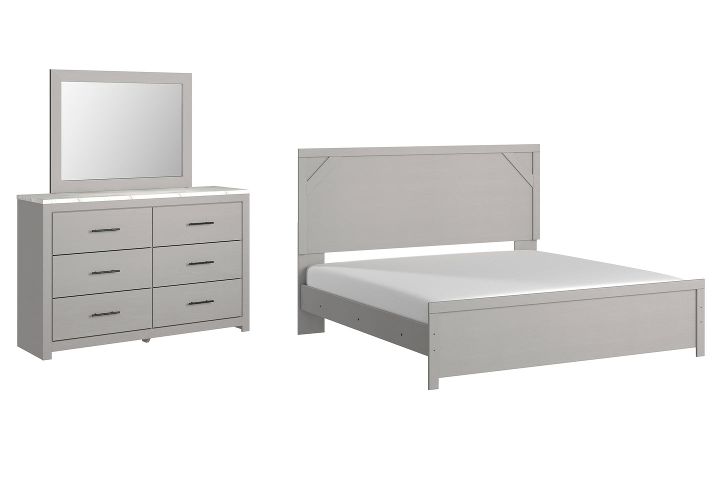Cottonburg King Panel Bed with Mirrored Dresser Signature Design by Ashley®
