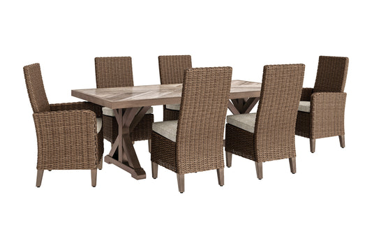 Beachcroft Outdoor Dining Table and 6 Chairs Signature Design by Ashley®