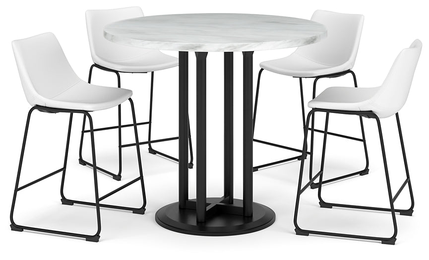 Centiar Counter Height Dining Table and 4 Barstools Signature Design by Ashley®