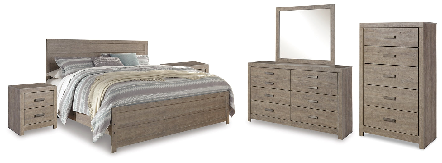 Culverbach King Panel Bed with Mirrored Dresser, Chest and 2 Nightstands Signature Design by Ashley®