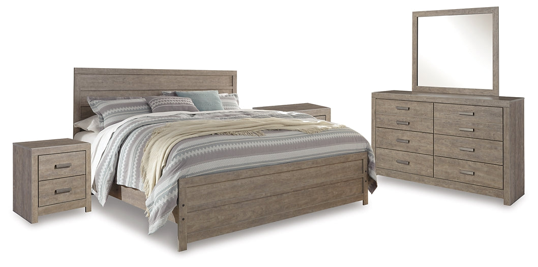 Culverbach King Panel Bed with Mirrored Dresser and 2 Nightstands Signature Design by Ashley®