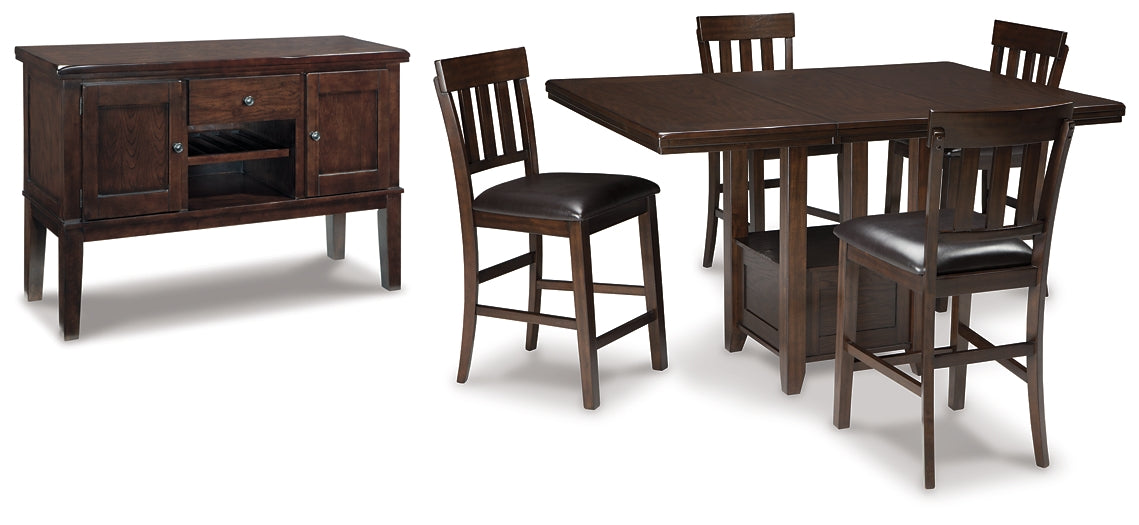 Haddigan Counter Height Dining Table and 4 Barstools with Storage Signature Design by Ashley®