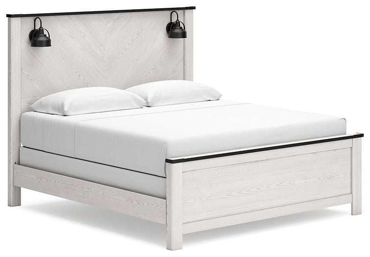 Schoenberg King Panel Bed with Mirrored Dresser and Chest Signature Design by Ashley®